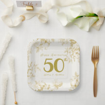 Aniversário de casamento dourado vintage com scrip