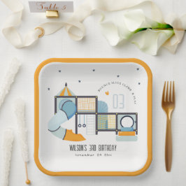 Prato De Papel Aniversário de criança da Selva Selvagem do Centro