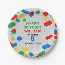 Aniversário de criança de blocos construtivos de t