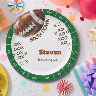 Prato De Papel Aniversário de criança de bola de futebol american