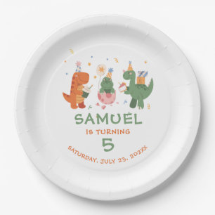 Prato De Papel Aniversário de criança de dinossauros infantis col