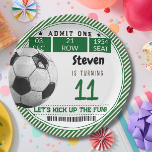 Prato De Papel Aniversário de criança de futebol