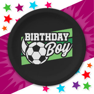 Prato De Papel Aniversário de criança de futebol de futebol