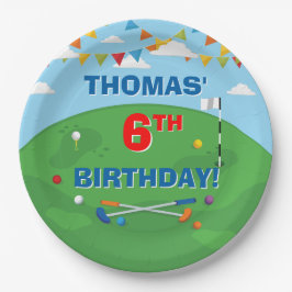 Prato De Papel Aniversário de criança de Mini Golf Putt Putt