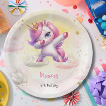 Aniversário de criança de unicórnio pink de abbing