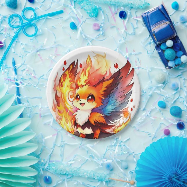 Prato De Papel Aniversário de criança Phoenix (Festa)