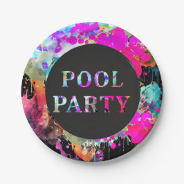 Prato De Papel Aniversário De Festa Piscina Brilhante, Qualquer I