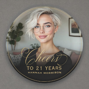 Prato De Papel Aniversário de Foto Personalizada de 21 Anos e Dou