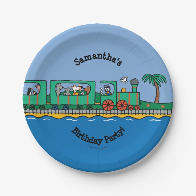 Prato De Papel Aniversário de Maisy e de amigos (Frente)