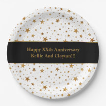 Aniversário de Mensagem de Estrelas Brancas/Dourad