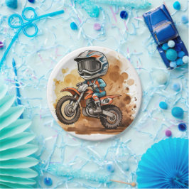 Prato De Papel Aniversário de motocicleta de Crianças Mágicas