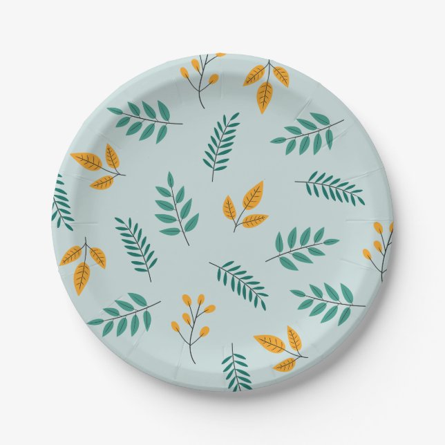 Prato De Papel Aniversário de outono de Abóbora (Frente)