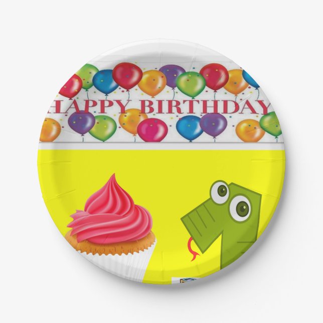 Prato De Papel Aniversário de Placas de Papel (Frente)