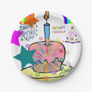Prato De Papel Aniversário de Placas de Papel
