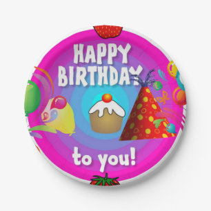 Prato De Papel Aniversário de Placas de Papel