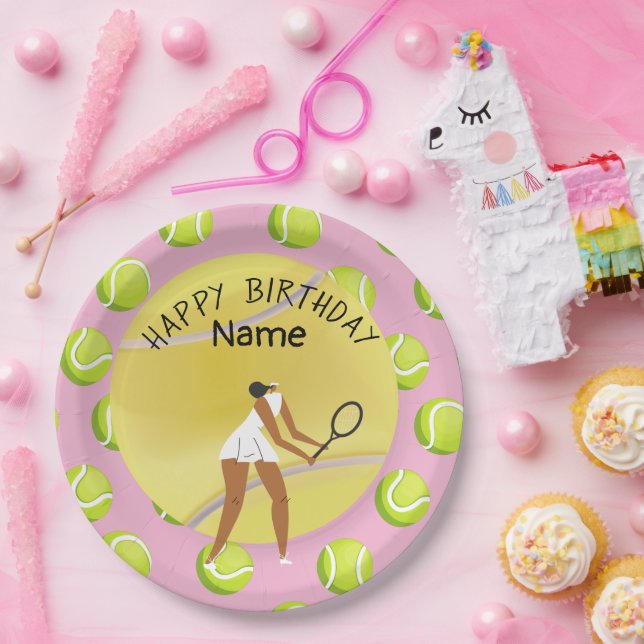 Prato De Papel Aniversário de tênis com tênis a rosa (Festa)