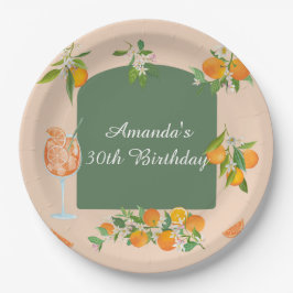 Prato De Papel Aniversário de Verão Spritz