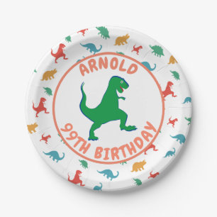 Prato De Papel Aniversário Dinossauro T Rex Crianças Jurássicas P