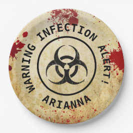 Prato De Papel Aniversário do Apocalypse Zombie | Halloween Bioha