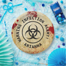 Prato De Papel Aniversário do Apocalypse Zombie | Halloween Bioha