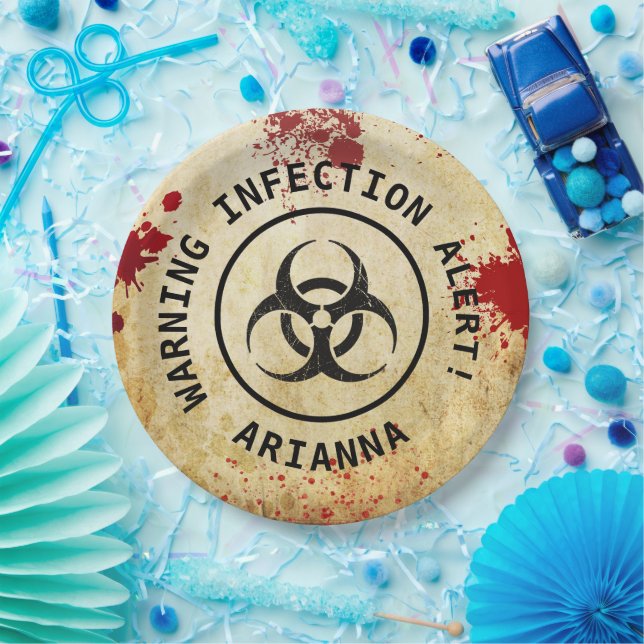 Prato De Papel Aniversário do Apocalypse Zombie | Halloween Bioha (Festa)