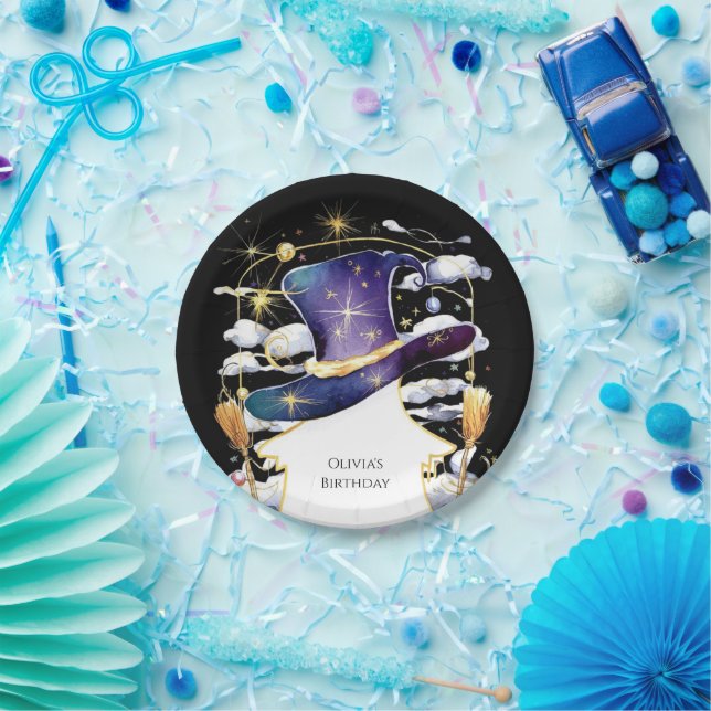 Prato De Papel Aniversário do Assistente de Diversão de Broom Mag (Festa)