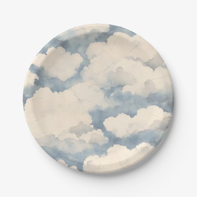 Prato De Papel Aniversário do Balão para Cima e Fora (Frente)