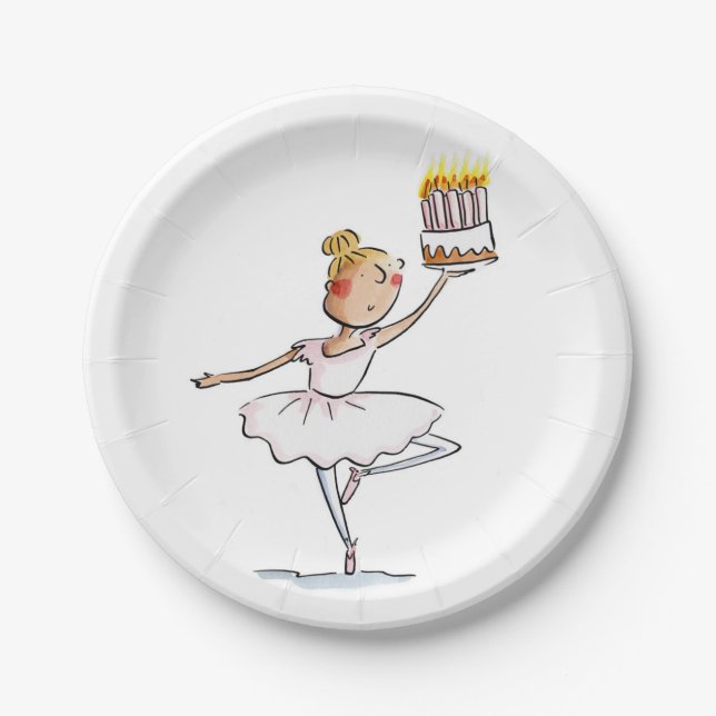 Prato De Papel Aniversário do balé (Frente)