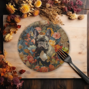 Prato De Papel Aniversário do Buldogue Francês Jardim Francês