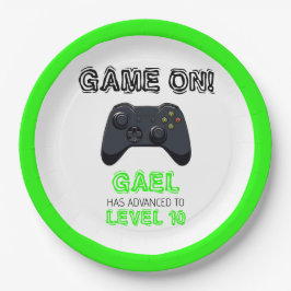 Prato De Papel Aniversário do Caminhão do Jogo Verde