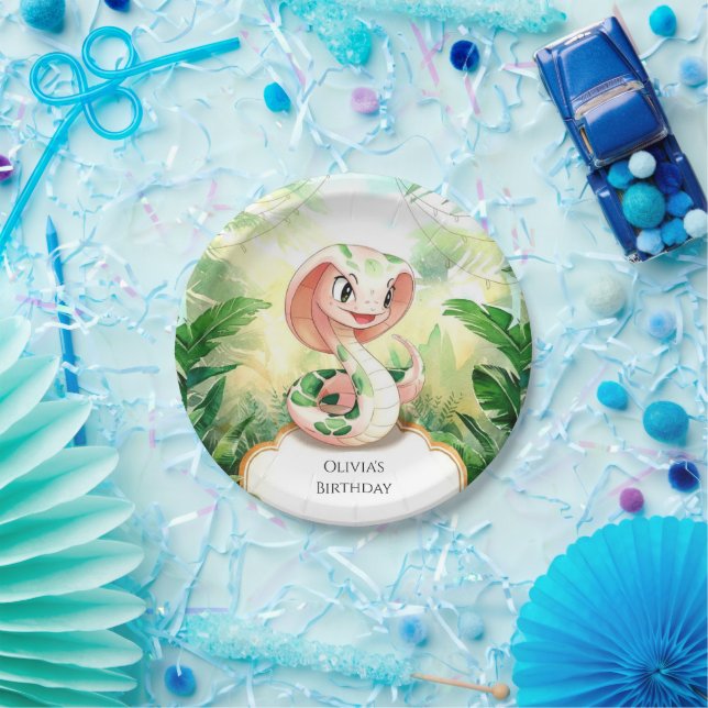 Prato De Papel Aniversário do Cobra Cobra Simples (Festa)