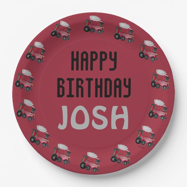 Prato De Papel Aniversário do Comboio (Frente)