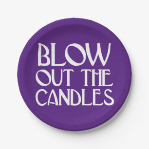 Prato De Papel Aniversário Do Deco De Arte Roxo