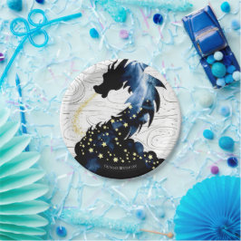 Prato De Papel Aniversário do Dragão Mítico Majestoso