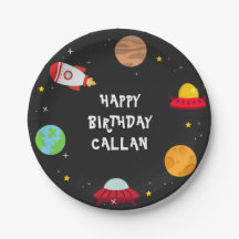 Aniversário do Espaço Exterior Placa de Papel Bash