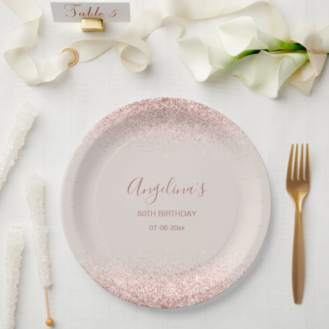 Prato De Papel Aniversário do Espelho Elegante (Casamento)