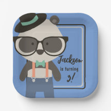 Aniversário do Hipster Mister Panda Bear