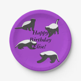 Prato De Papel Aniversário do Honey Badgers