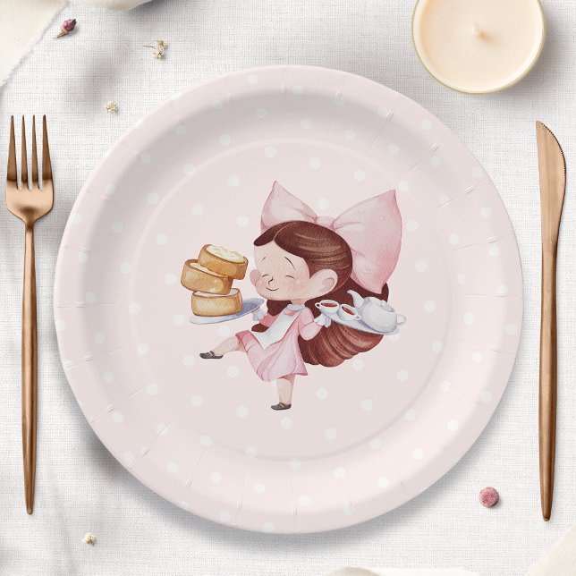 Prato De Papel Aniversário do Hora do Bolo e do Chá (Criador carregado)