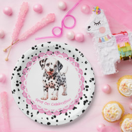 Prato De Papel Aniversário do Impressão Dalmático | Festa negra e