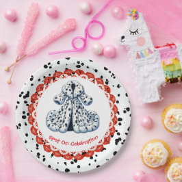 Prato De Papel Aniversário do Impressão Dalmático | Festa negra e