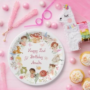 Prato De Papel Aniversário do Jardim das Fadas Flutter e Twirl