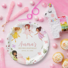 Prato De Papel Aniversário do Jardim Encantado da Princesa Leitei