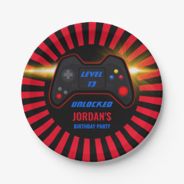 Prato De Papel Aniversário do jogo de vídeo