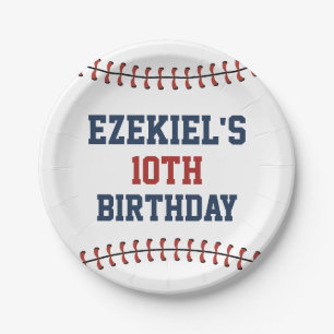 Prato De Papel Aniversário do Marinho americana Azul e Vermelho