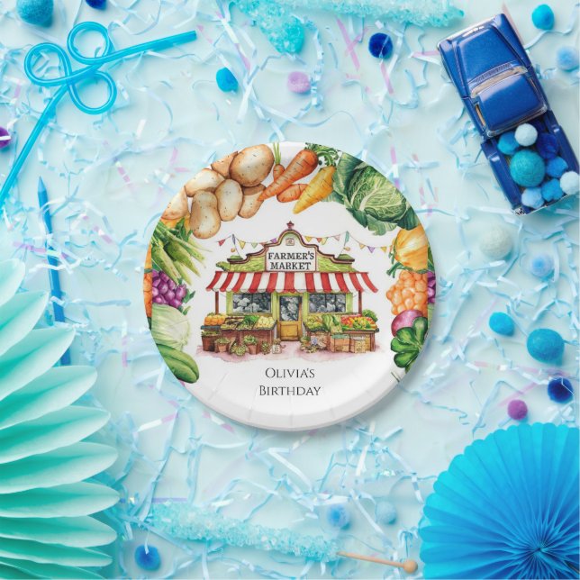 Prato De Papel Aniversário do Mercado de Veggins Agricultores Enc (Festa)
