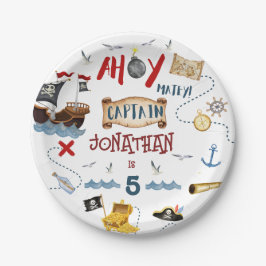 Prato De Papel Aniversário do pirata Pirate Kids