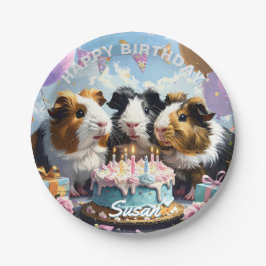 Prato De Papel Aniversário do Porco da Guiné