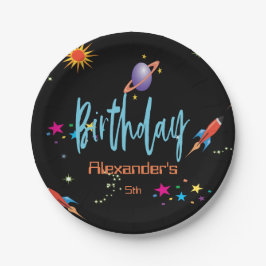 Prato De Papel Aniversário do Space Rocket Boys
