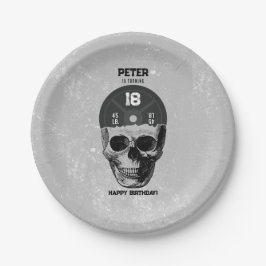 Prato De Papel Aniversário do Treino do Crânio em Placa de Peso
